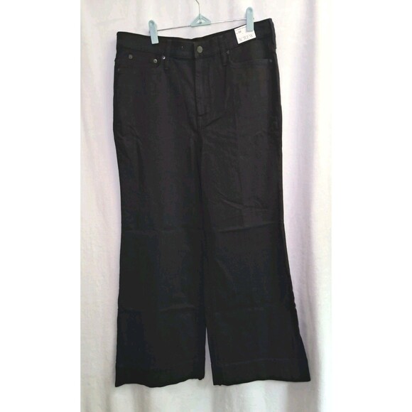 J. Crew Denim Trouser In 1996 Semi-Stretch Black Wide Leg CC557 $158 Size 30 NWT - Picture 3 of 12
